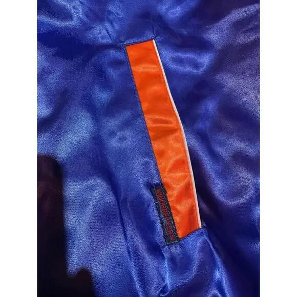 Vintage Windbreaker Satin Jacket Blue Orange M - Picture 6 of 7